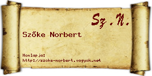 Szőke Norbert névjegykártya