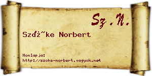 Szőke Norbert névjegykártya