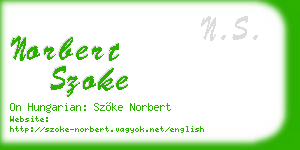 norbert szoke business card