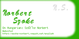 norbert szoke business card